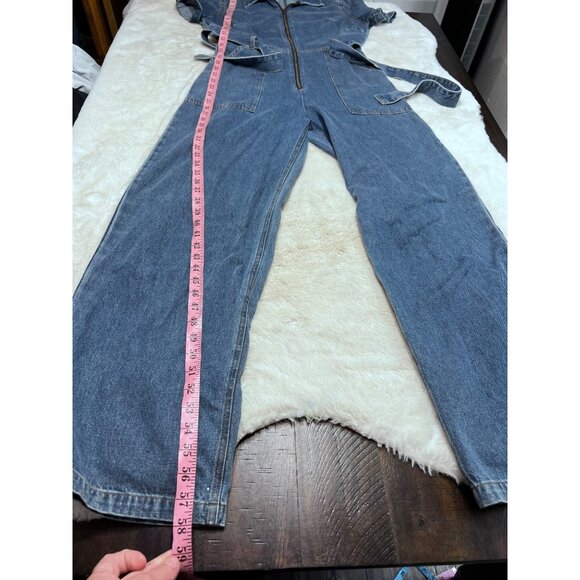Sofie The Label Blue Denim Ashton Jumpsuit With Belt & Pockets Size M - Picture 9 of 9